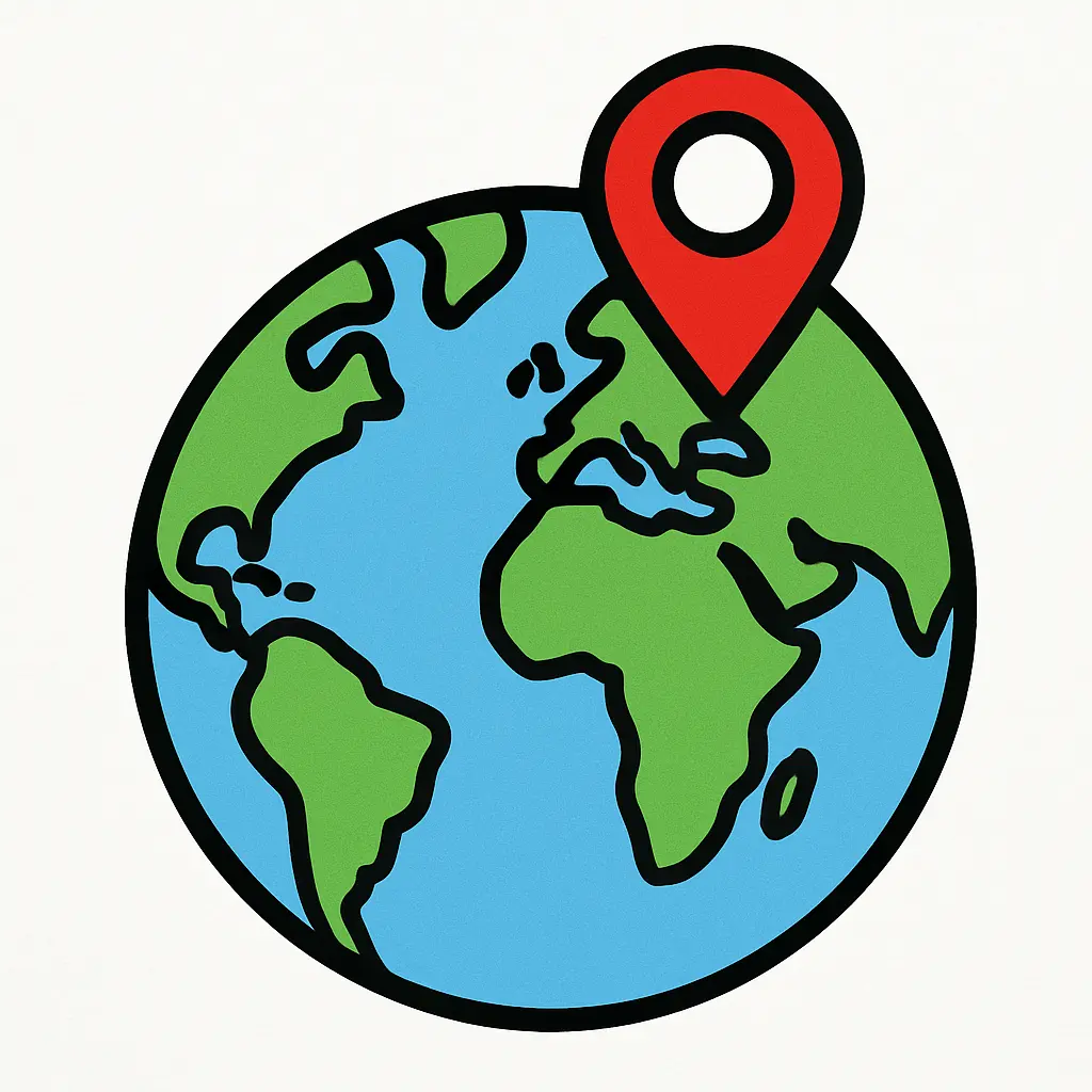 World globe with location pin