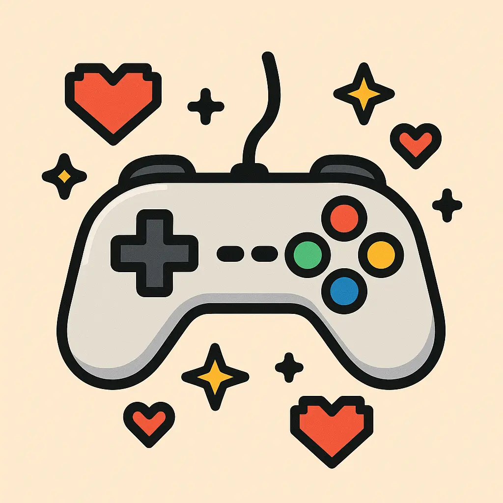 Game controller with hearts